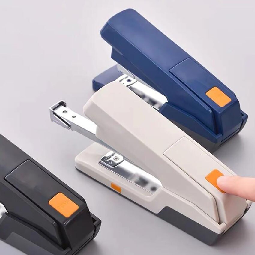 Grapadora de ahorro de trabajo, máquina de encuadernación multifuncional con interruptor de botón pulsador, encuadernación, 20 hojas, uso de grapas 24/6, 26/6