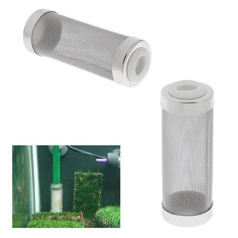 1 Pcs Rvs Filter Voor Aquarium Garnalen Cilinder Aquarium Filter Voor Aquarium Netto Mesh Accessoires Vis