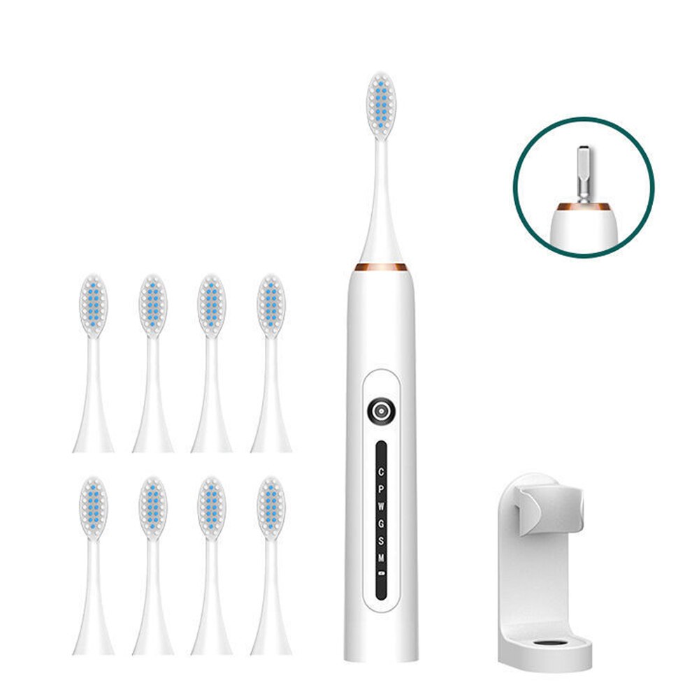 Electric Toothbrush Tooth Brush USB Rechargeable Adult Waterproof Ultrasonic Automatic 6 Mode With Travel Case: Package D
