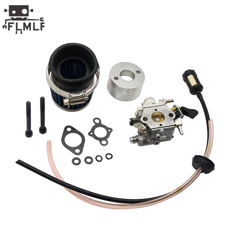 Filtro de aire para coche Rc + carburador + tubo de combustible de motor de 23CC ~ 58CC para 1/5 Hpi Rofun Km Rovan LT Baja FG ZENOAH CY RCMK GoPed Redcat