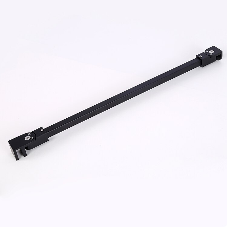 Universal adjustment shower room glass pull rod support frame stainless steel glass perforation-free fixed rod: Matte black 400mm