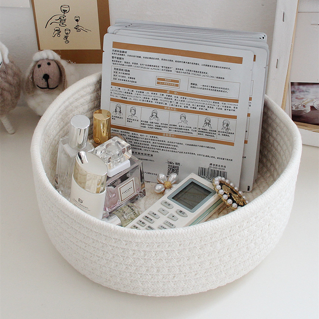 Ronde Desktop Opbergmanden Sieraden Sleutel Afstandsbediening Organisator Slaapzaal Slaapkamer Bureau Speelgoed Cosmetische Boek Pen Dozen: Oranje