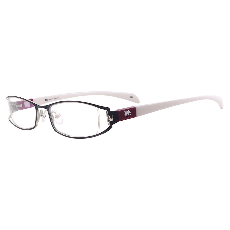 Montura de gafas de Metal Rectangular, montura completa para prescripción de miopía, lentes graduables de lectura para mujer: Black