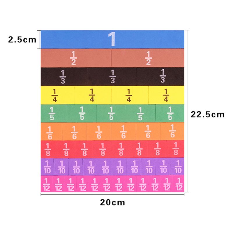 Kids Kinderen Math Speelgoed Magnetische Regenboog Fractie Tegels Baby Vroeg Leren