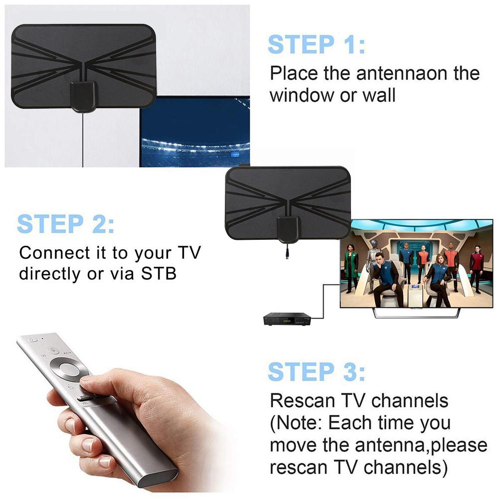 1080 Miles HD Antena Tv Digital Cable Antena Tv K Indoor TV Amplifier Radius Surf Aerial Signal Booster