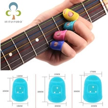 4pcs Vingertop Protector Fingerstall Silicone Guitar String Vinger Guard Tegen de Pers Vinger Ballad Gitaar Accessoires GYH