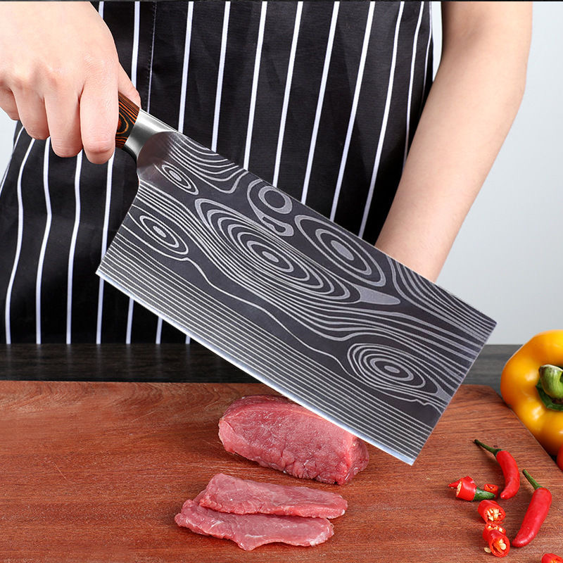 Traditional Handmade Forged Kitchen Knives High-grade Handmade Forged Blade Carbon Steel Wooden Handle Meat Slicer Knives