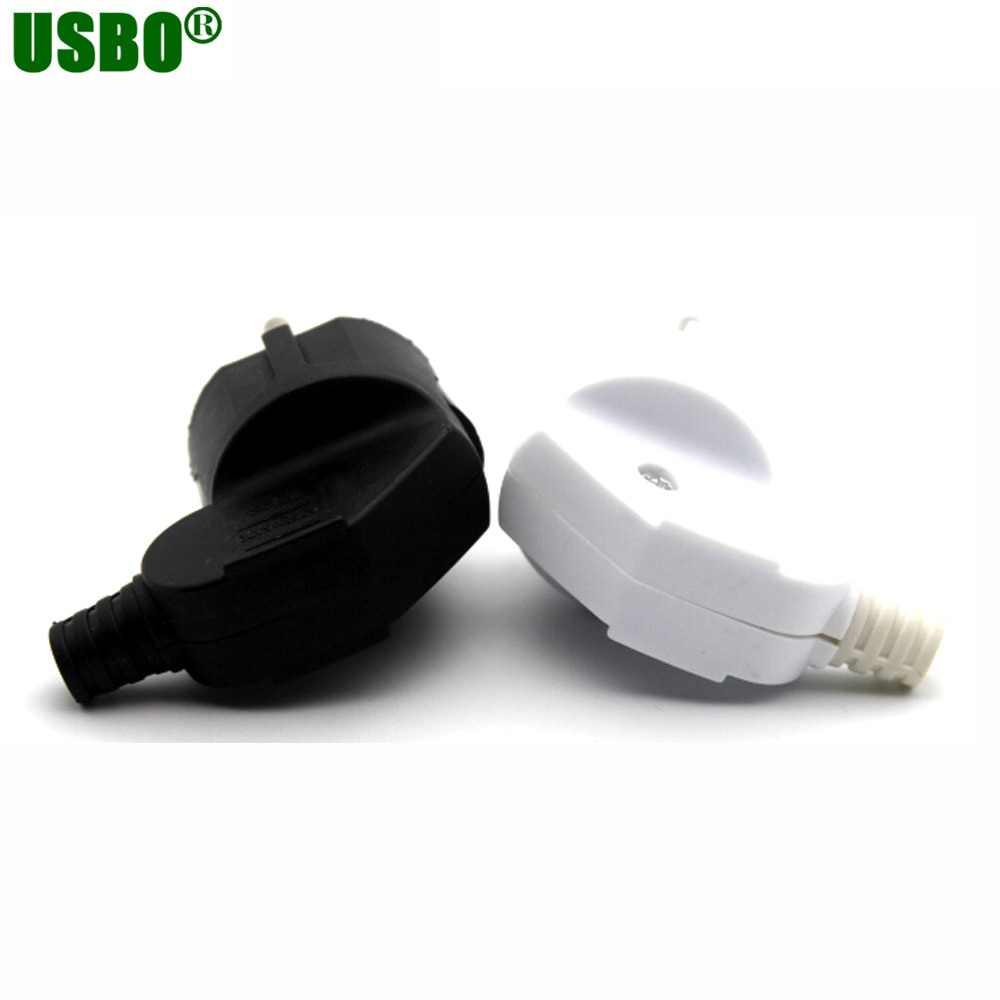 Black white 90 degree elbow connector 250v 10a 16a french Russia Korea Germany Thailand power cord wired cable plug