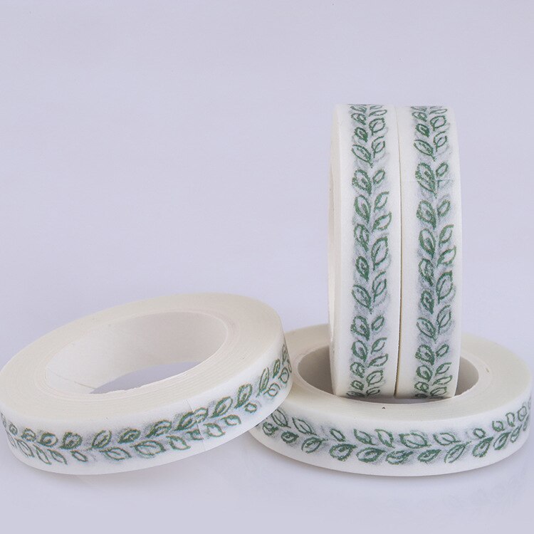 1pc 8mm*10m Green Leaf Washi Tape Good Paper Tape Cute Washi Masking Tape
