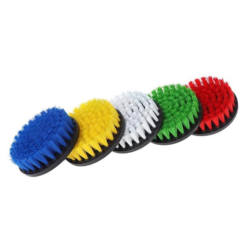 Cepillo de limpieza eléctrico de taladro de 4 pulgadas para muebles de madera de plástico de cuero Limpieza de interiores de automóviles exfoliante de potencia, colores Mutiple