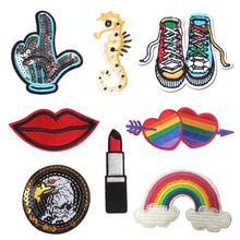 Liefde Ijzer Op Patch Regenboog Geborduurde Patches Voor Kleding Diy T-shirt Applique Warmteoverdracht Stickers Strepen Op Kleding F