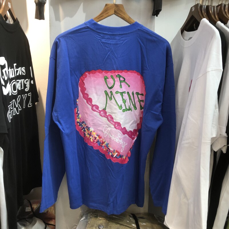 XOXOGOODBOY Long Sleeve Love Cake Printing Men T Shirt Casual Women Shirts Best Seller Men Clothing