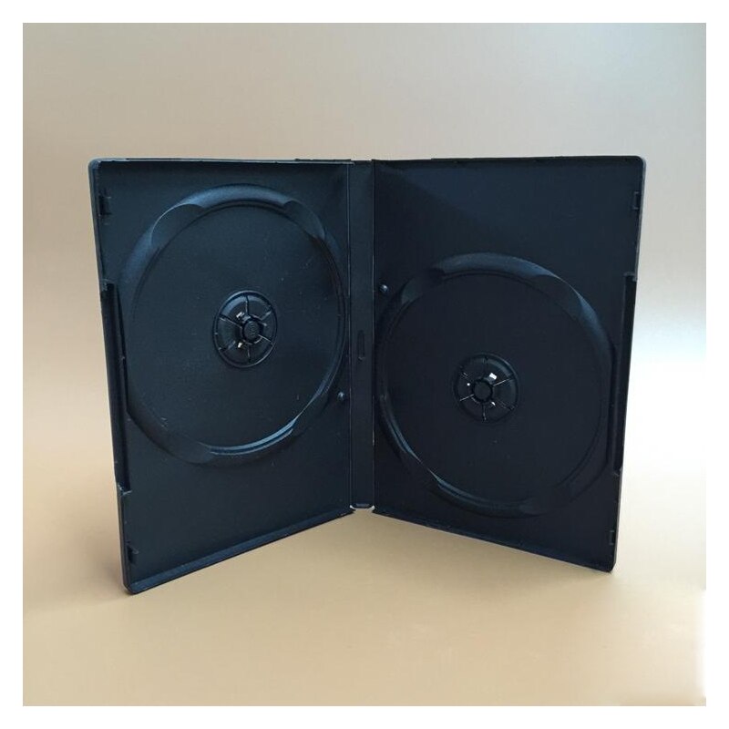 2PCS 2DVD Black Plastic Case 190X135X14mm Hold Insert / Hold 2 Disc