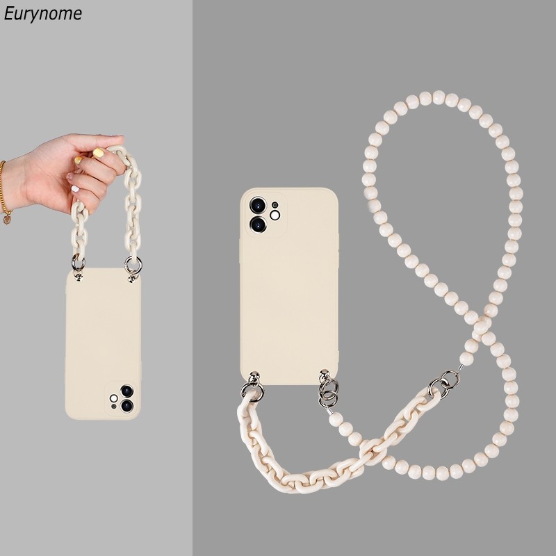 Funda cruzada para Samsung Galaxy S24 S23 Ultra S22 Plus S21 S20 FE Note 20 A55 A54 collar correa cordón cubierta de silicona líquida