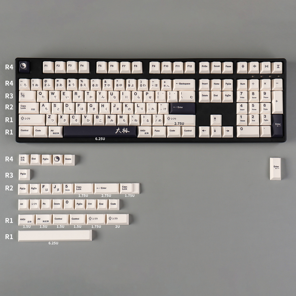 GMK Sushi TaiChi grand ensemble DYE-SUB PBT Keycap personnalité personnalisée japonaise profil cerise Keycaps pour clavier mécanique 61/64: green