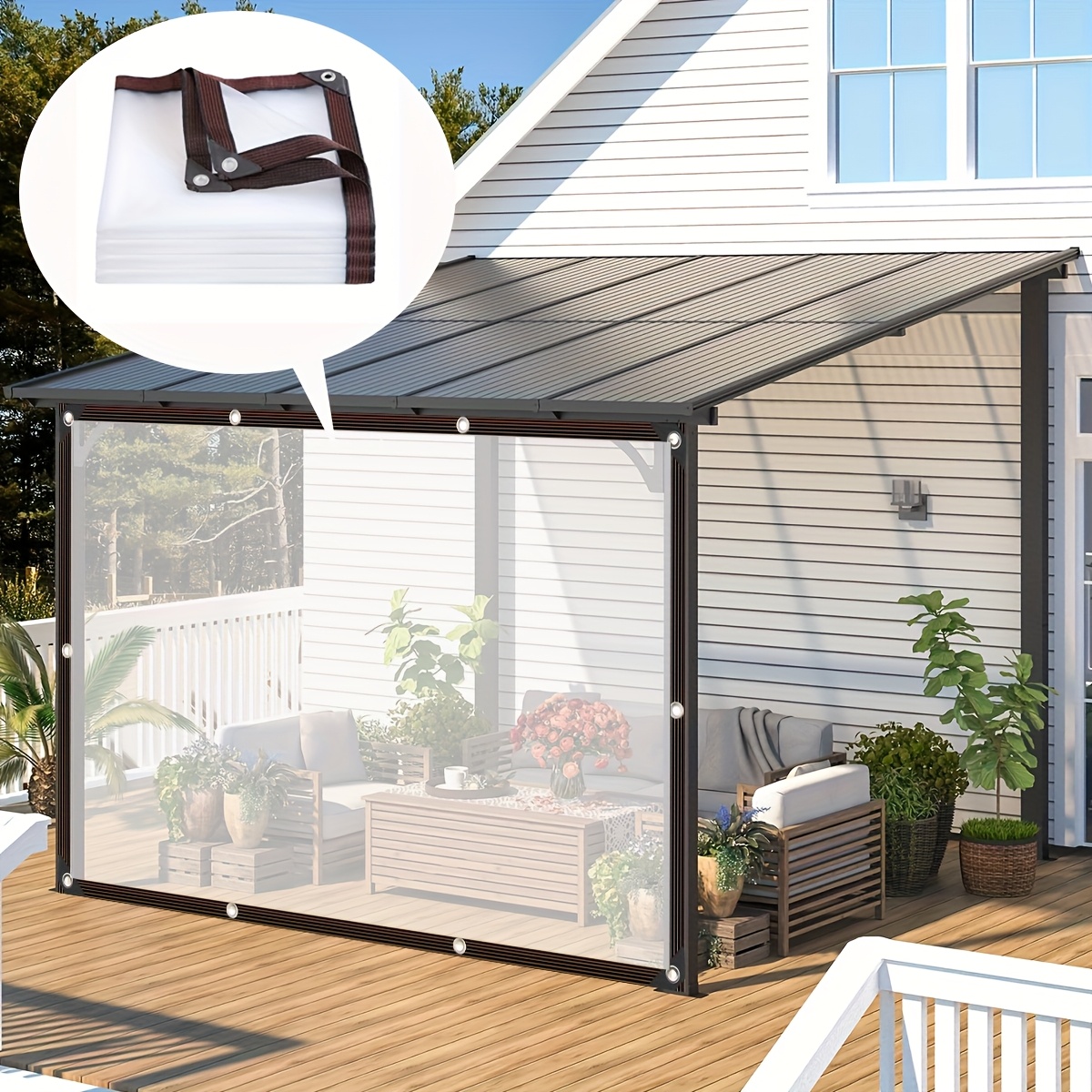 2x3m Transparent Plastic Gardening Shelter Film Waterproof Tarp Cloth for Terrace Succulents Insulation Tent Balcony Awnings
