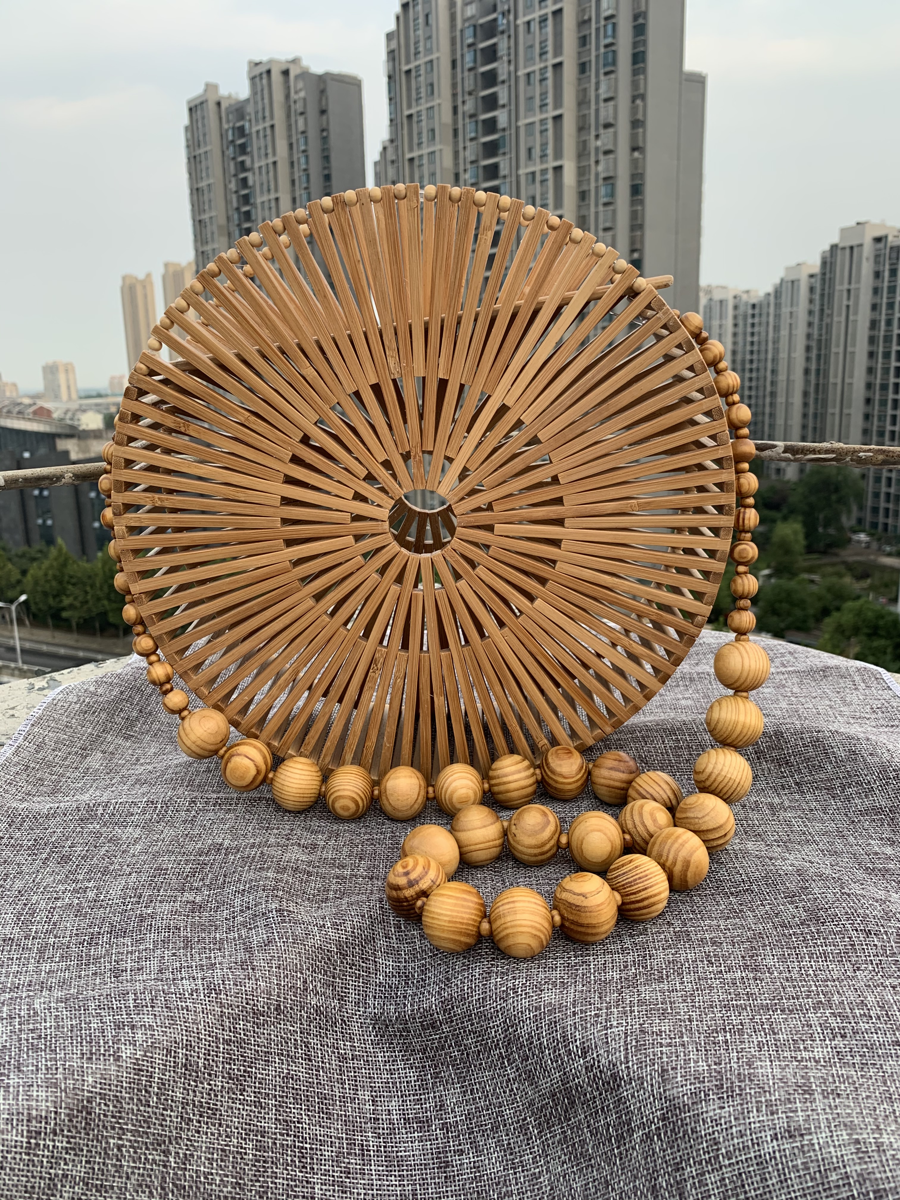 Borse a tracolla nuove da donna borsa a tracolla regalo in bambù intrecciata a mano borsa da spiaggia in bambù per il tempo libero borsa diagonale intrecciata rotonda creativa