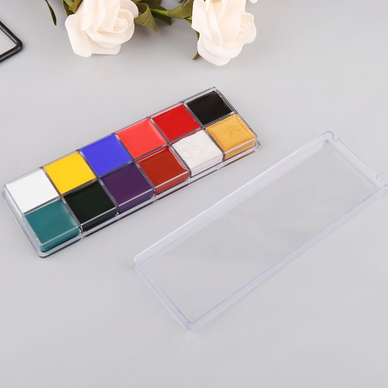 Pigmento de pintura al óleo para el cuerpo y la cara, Kit de belleza, suministros cosméticos de maquillaje K3KE, 12 colores