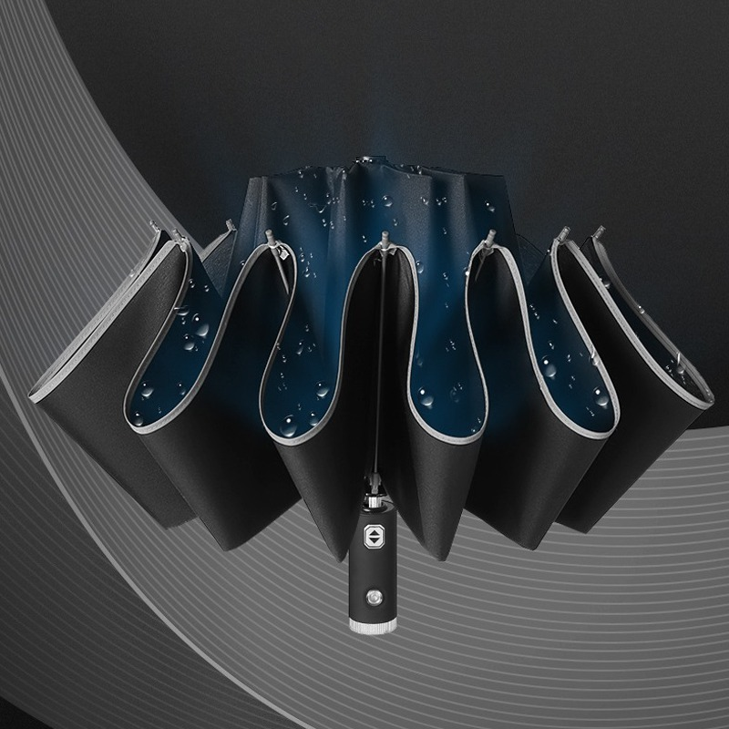 Nuovo Xiaomi Auto Open Close ombrello inverso a LED a emissione di luce ombrello Business automatico a tre ossa a dieci ossa con luce.