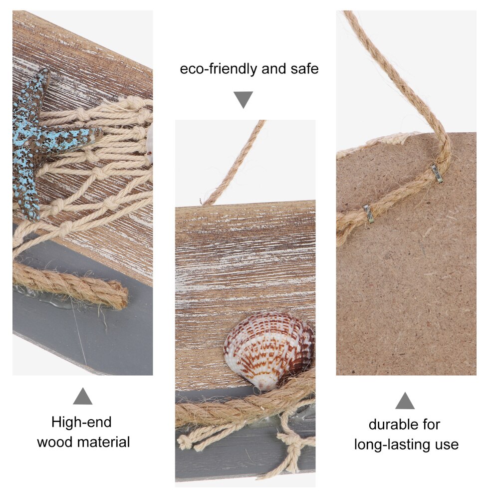 Mediterranean Style Wooden Oar Hanging Decor Retro Hanging Pendant for Home