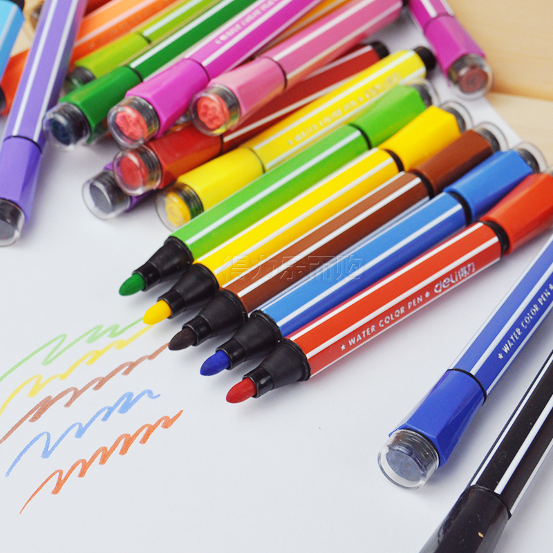 Søde børn tegning penne stempel børn forsegling vaskbar akvarel pen graffiti kunst maleri maleri pen 12/18/24/36 farve sæt