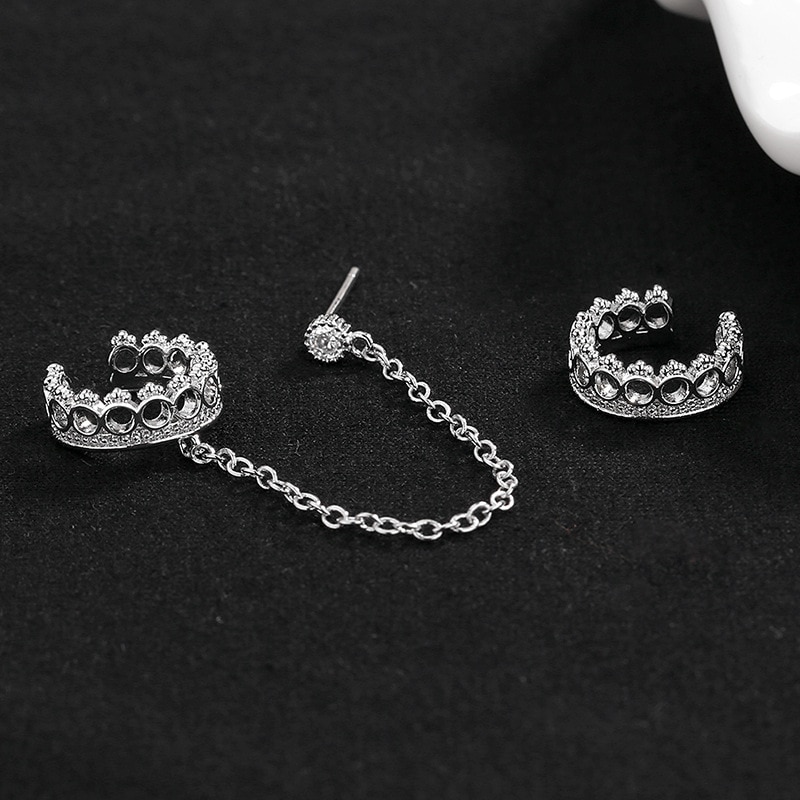 1 stück Ohr Manschette Clip Kette Ohrring Für Frauen Kristall Clip Auf Ohrringe Koreanische silber farbe Schmuck Femme Neue gilr Earcuff