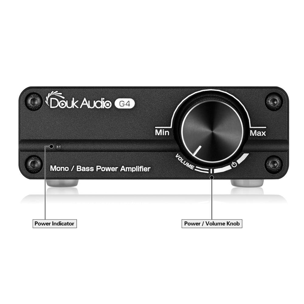 Douk audio-mini subwoofer g4, amplificador digital de canal mono frequência, 100w de potência, áudio hifi