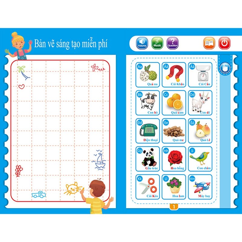 Giocattolo elettronico di educazione precoce del libro della macchina di apprendimento dell'alfabeto della macchina di lettura della lingua inglese vietnamita fonetica elettronica dei bambini