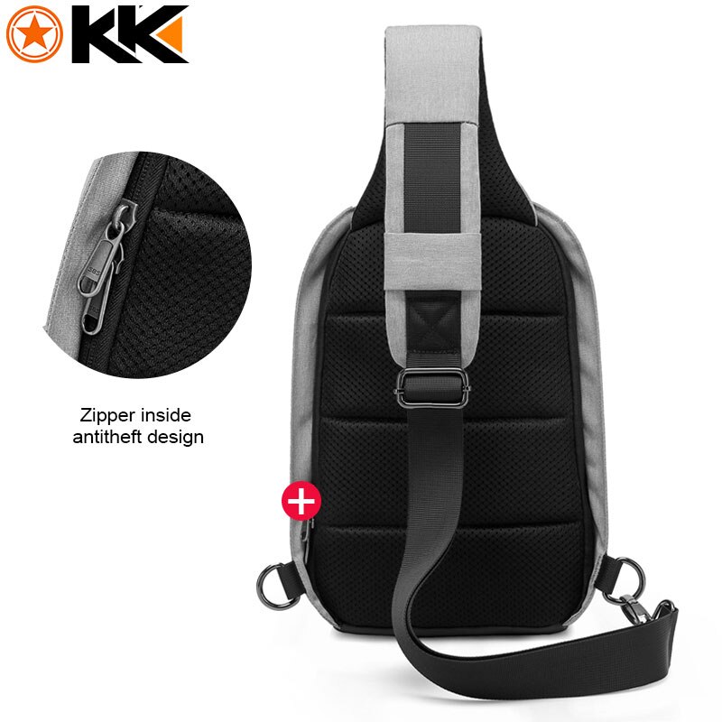 KAKA USB Anti Theft Shoulder Bag for Men Women Chest Bag Large Capacity Waterproof Summer Short Trip Messengers Crossbody Bags