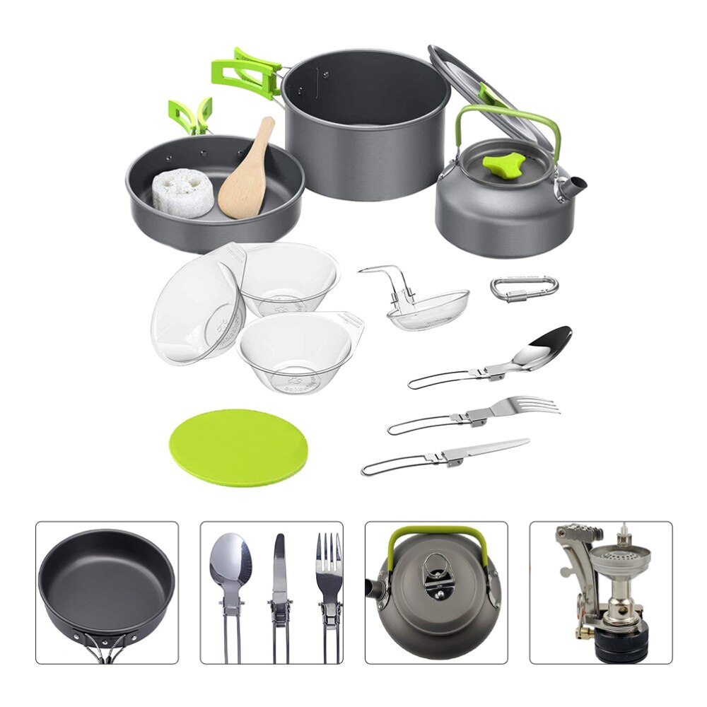 1 Set Outdoor Camping Cookware Portable Hiking Cookware Foldable Cooker