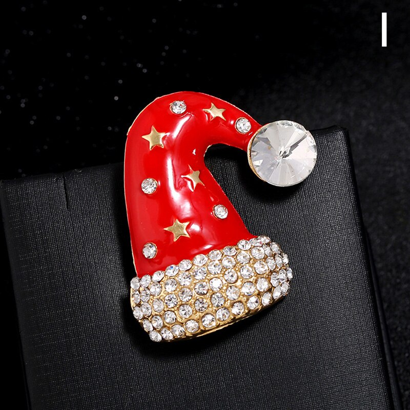 Mode Kerst Broches Kerstman Hoed Handschoenen Bells Sokken Snowfake Strass Pak Metalen Pins Badges Broche Jaar: I
