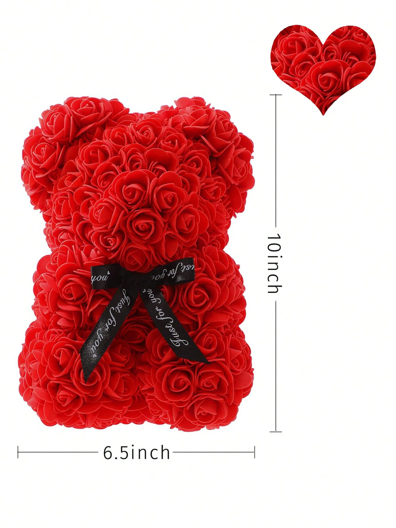 Ours en peluche Rose éternelle, fleur artificielle de 25m, 1 pièce, pour maman, fête des mères, anniversaire, saint-valentin, et décorations