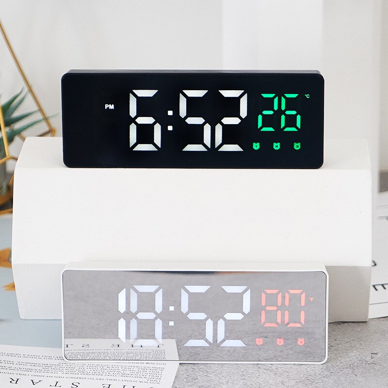 Spiegel akoestische controle sensor wekker huisraad multi display wekker met temperatuurweergave