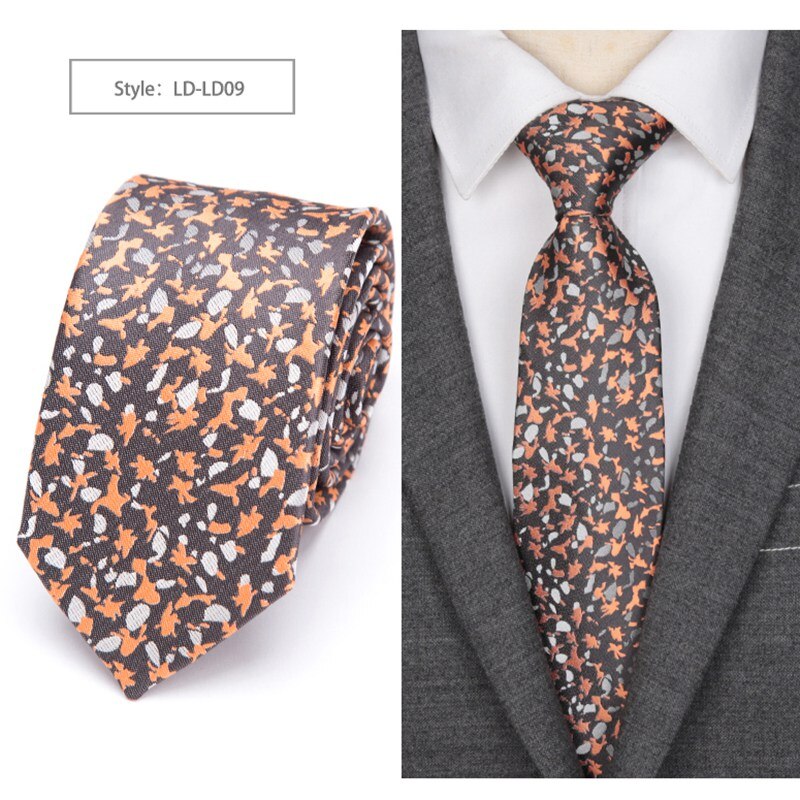 Cravate à rayures slim 6cm, Style anglais, JACQUARD tissé, à la pour hommes: LD-LD09