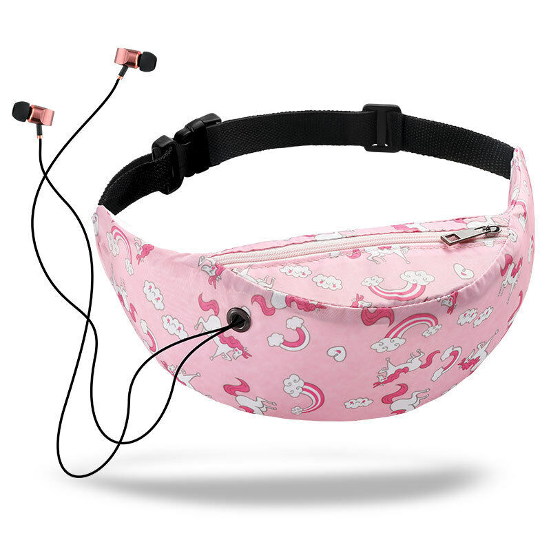 flamingo cartoon print fanny pack wasserdichte sport lauf taille tasche tragbare outdoor pochete brust tasche: Rosa