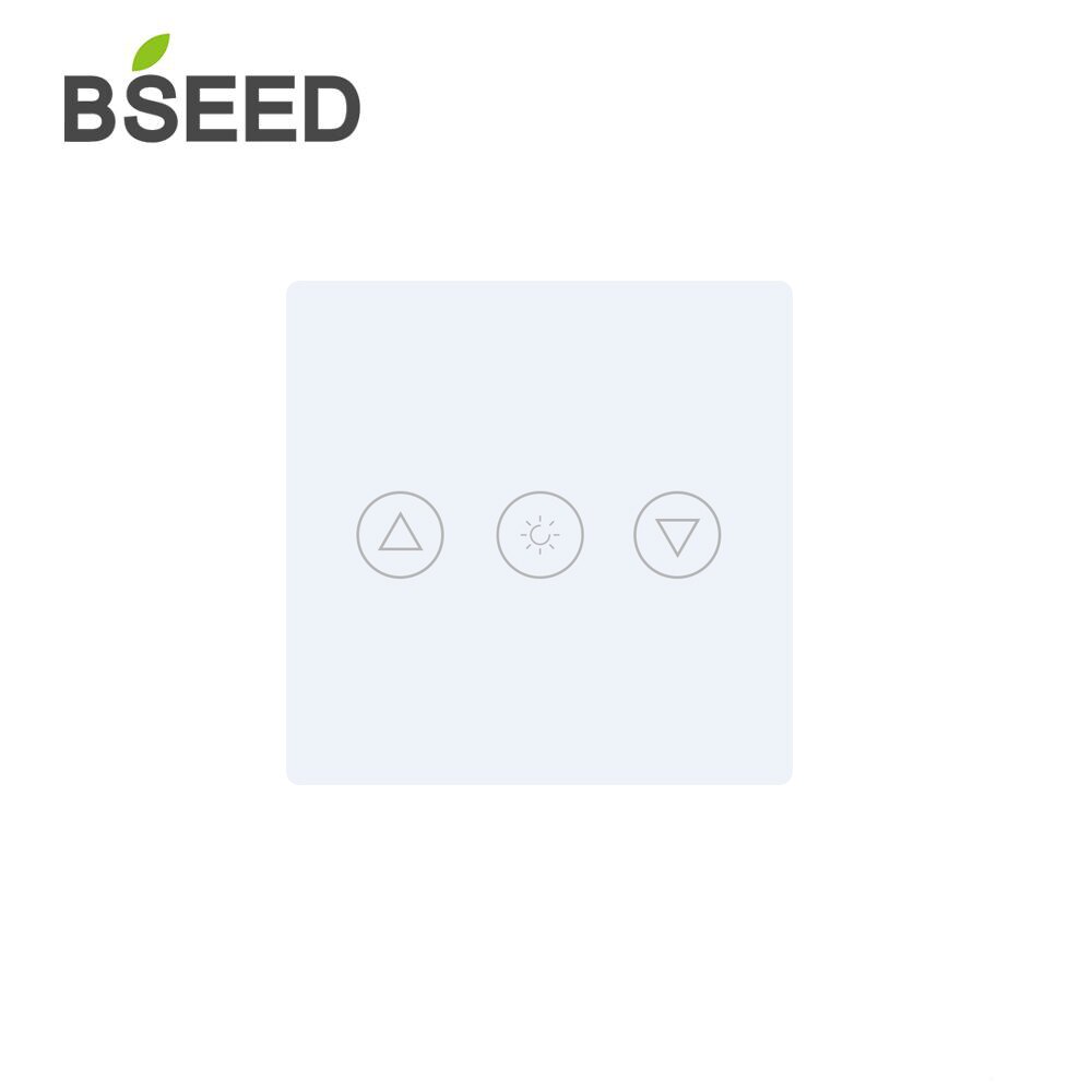 Bseed-interruptor de luz sensível ao toque, 47*47mm, para parede, painel de vidro pequeno, faça você mesmo, 1/gang, nova cortina, padrão, dimmer, partes de vidro de cristal: Dimmer White