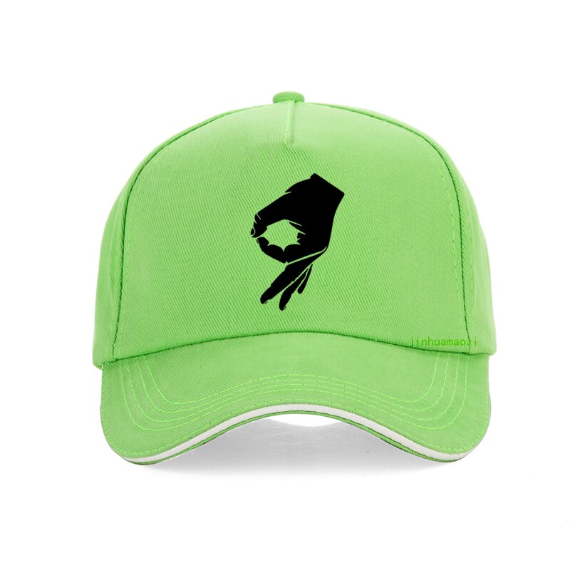 Okay hånd tegn baseball cap finger ok mænd kvinder harajuku udskrivning far hat justerbare snapback hatte gorras: Grøn