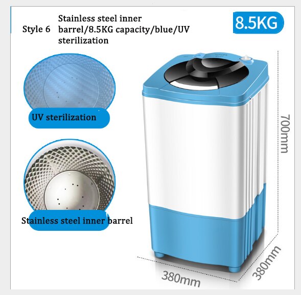 Semi Automatic Clothes Dryer Dewatering Machine UV Sterilizer Electrical Dehydrator ABS Material Energy Saving