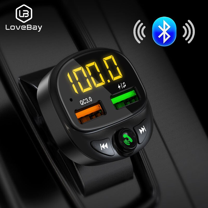 Lovebay Auto ladegerät adapter bluetooth car werkzeuge auto FM Transmitter mit 3.1A schnell lade dual usb auto ladegeräte