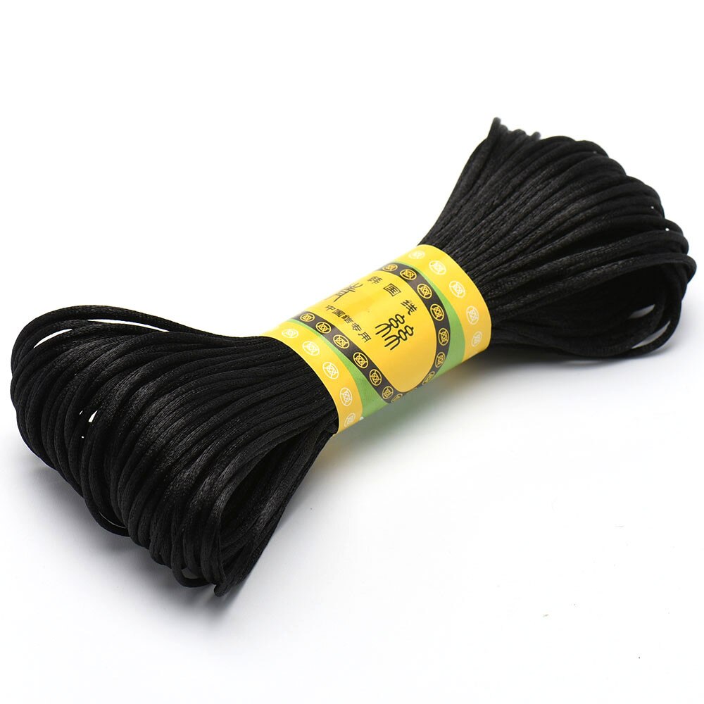 20 m 1,5 mm Satin--Nylon-Zierkordel, Rattail-Kordel, chinesischer Knoten: khaki
