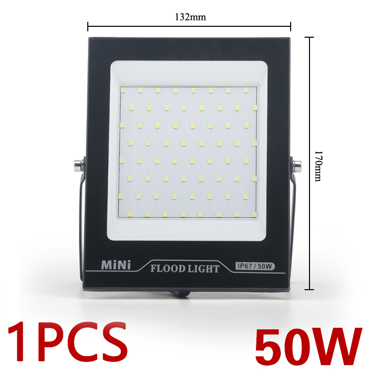 MiNi Spot light 200W 220v Flood Light LED Tempered glass Waterproof IP67 Thinnest Flood Lamp For Square 10W 20W 30W 50W 100W: 50W 1pcs / Warm White