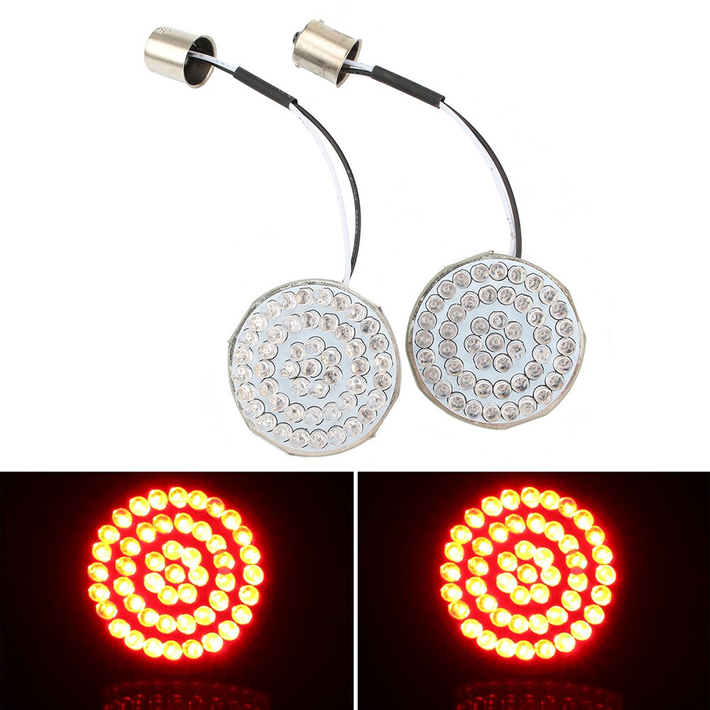 Clignotants de motos, feu rouge, pour Harley Sportster XL 1156 1157 Dyna FXDF Fat Bob Softail, LED, 1200 883: Red Red 1157