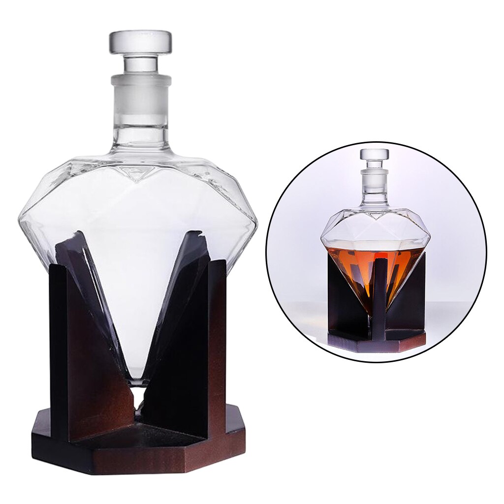 850ml Heart Shape Crystal Diamond Whiskey Decanter Vodka Bourbon Wine Pourer Whisky Dispenser Bar Home Decoration