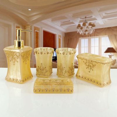 Beautiful butterfly floral 5PCS Resin Bathroom Accessories Set Soap Dispenser/Toothbrush Holder/Tumbler/Soap Dish white: 3