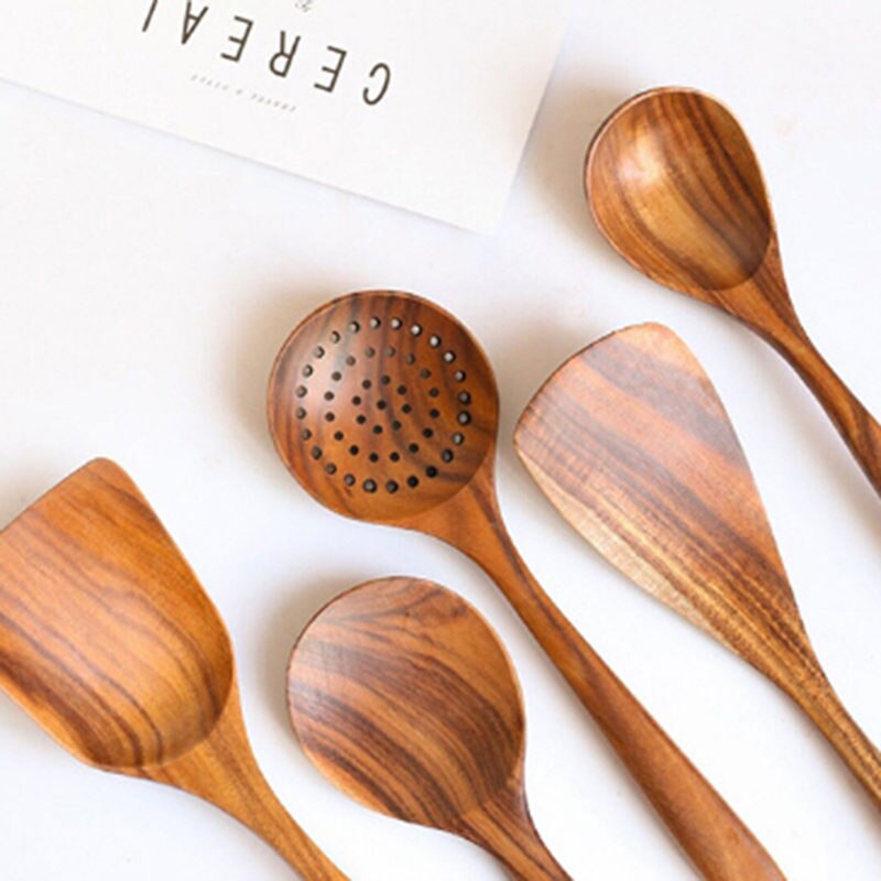 Cuillère Ajourée En Bois De Teck - Long Manche 30,5 Cm, Idéale Pour écumer Et Cuisiner