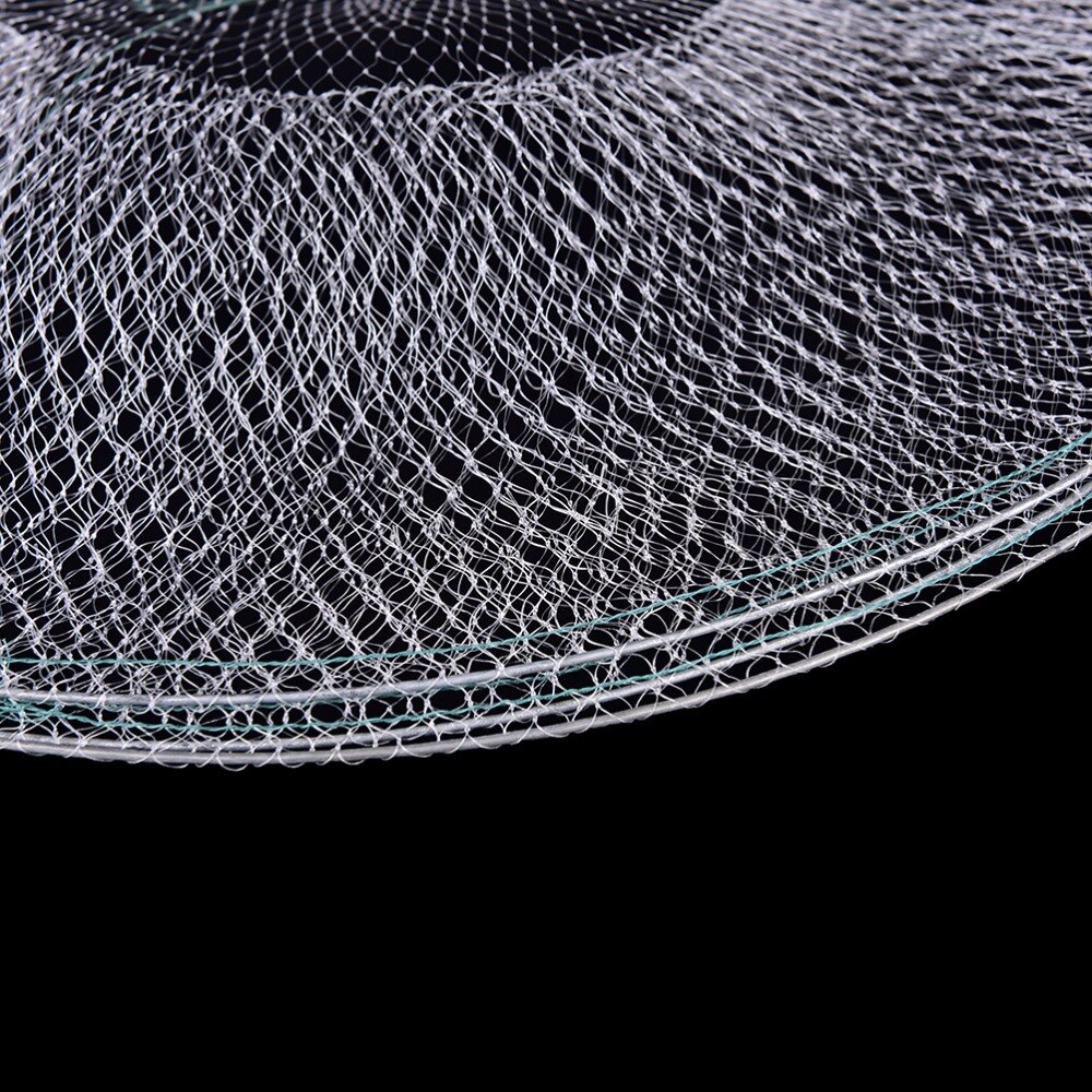 1Pcs TOP Folding Round Metal Frame Nylon Mesh Crab Crawdad Shrimp White Shrimp net