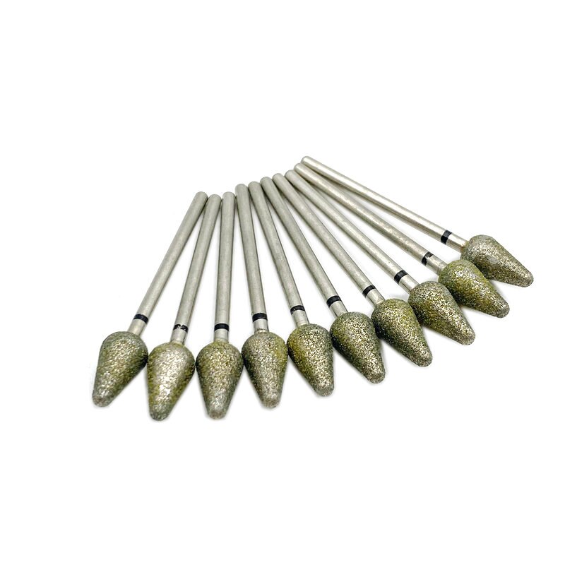 3mm-20mm Cylindrical Diamond Burr Grinding Bit 3/6mm Shank Stone Jade Carving Grinding Engraving Drill Bit Dremel Rotary Tools