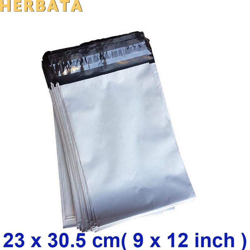 30 stks/partij 23x30.5 cm (9*12 inch) witte Koerier Zakken Koerier Envelop Bag Mail Tas CL-2021C
