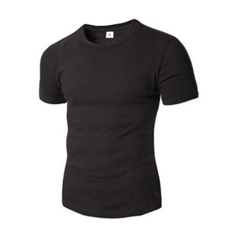 Sommer Sport Herren Jogger Laufen T Hemd Männer Gym slim fit Tops Sportwear Fitness T-shirt Männlichen Baumwolle Shirt Bodybuilding T-Shirt: Black / L