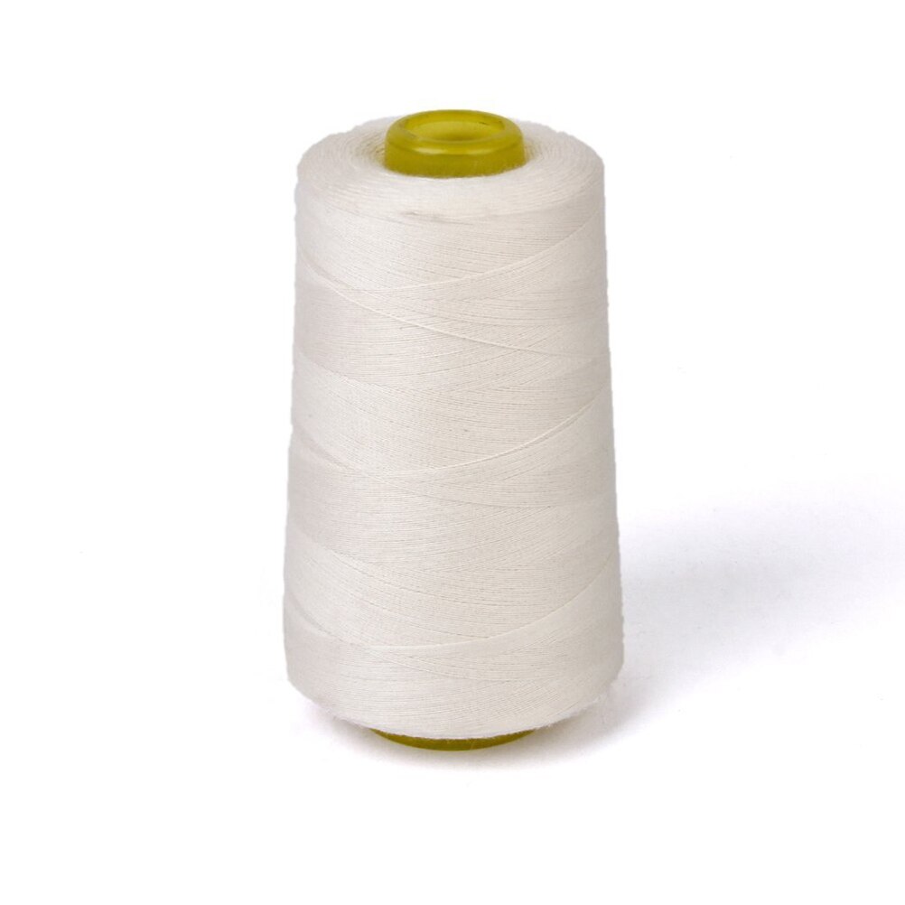 Unbleached 3000 Yards Cotton Sewing Thread for Sewing Machine (White)